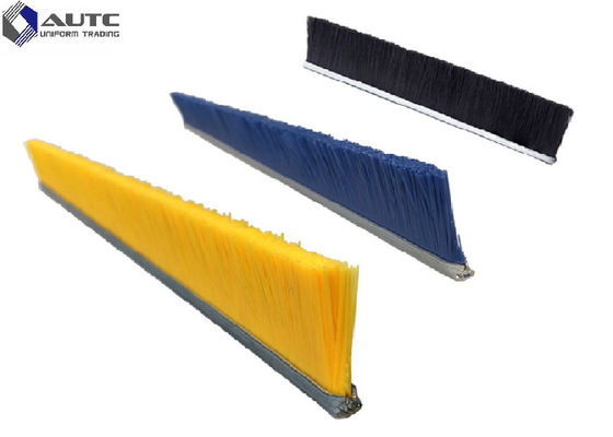 Aluminium Holder Stainless Steel Strip Brush , Industrial Cleaning Brushes Door Shielding