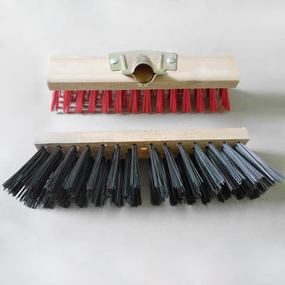 Wooden Handle Hard Plastic Bristle Outdoor Push Broom