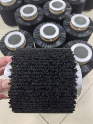 Aluminum Base Cylinder Shaft Black Nylon Roller Brush For Cleaning