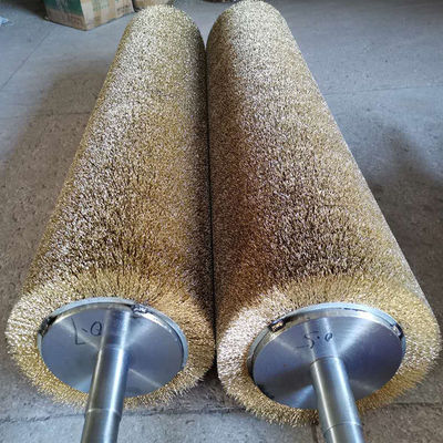 Brass Steel Wire Polishing Roller Brush For Heavy Industry Derusting