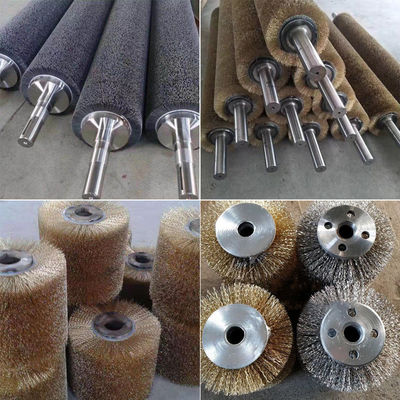 Brass Steel Wire Polishing Roller Brush For Heavy Industry Derusting