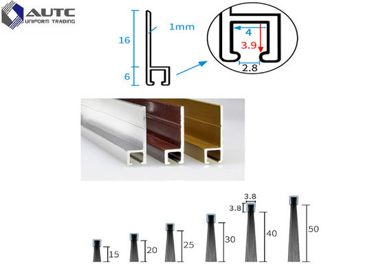 H Type Flame Dust Metal Channel Strip Brushes Aluminum Holder Door Bottom Seal