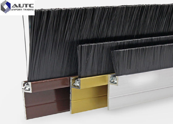 H Type Flame Dust Metal Channel Strip Brushes Aluminum Holder Door Bottom Seal