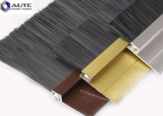 H Type Flame Dust Metal Channel Strip Brushes Aluminum Holder Door Bottom Seal