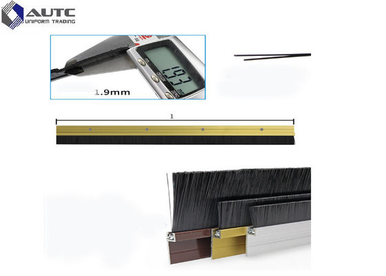 H Type Flame Dust Metal Channel Strip Brushes Aluminum Holder Door Bottom Seal