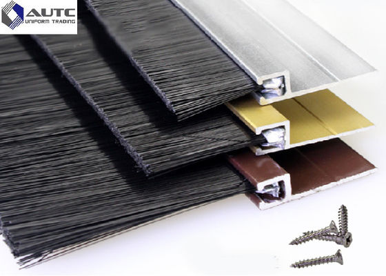 H Type Flame Dust Metal Channel Strip Brushes Aluminum Holder Door Bottom Seal