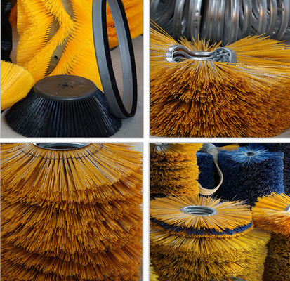 300*80mm PP with Steel Ring Wafer Brush Street  Road Snow Cleaning Brush Rotary Snow Brush With Multi Color