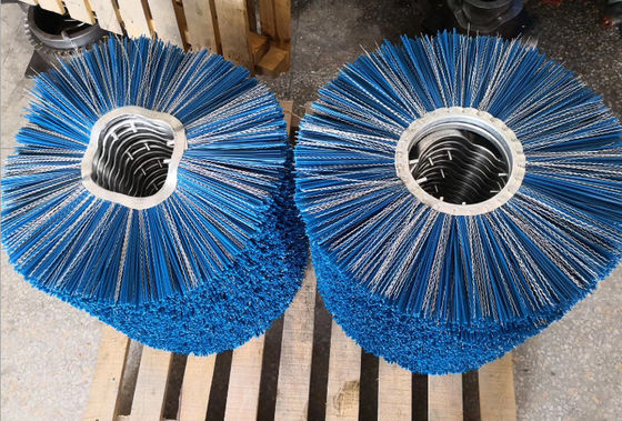 300*80mm PP with Steel Ring Wafer Brush Street  Road Snow Cleaning Brush Rotary Snow Brush With Multi Color