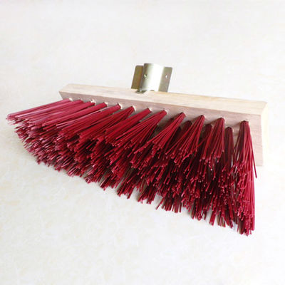 Wooden Handle Hard Plastic Bristle Outdoor Push Broom