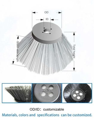 320*600mm Steel Wire Snow Side Broom Road Cleaning Sweeper Brushes